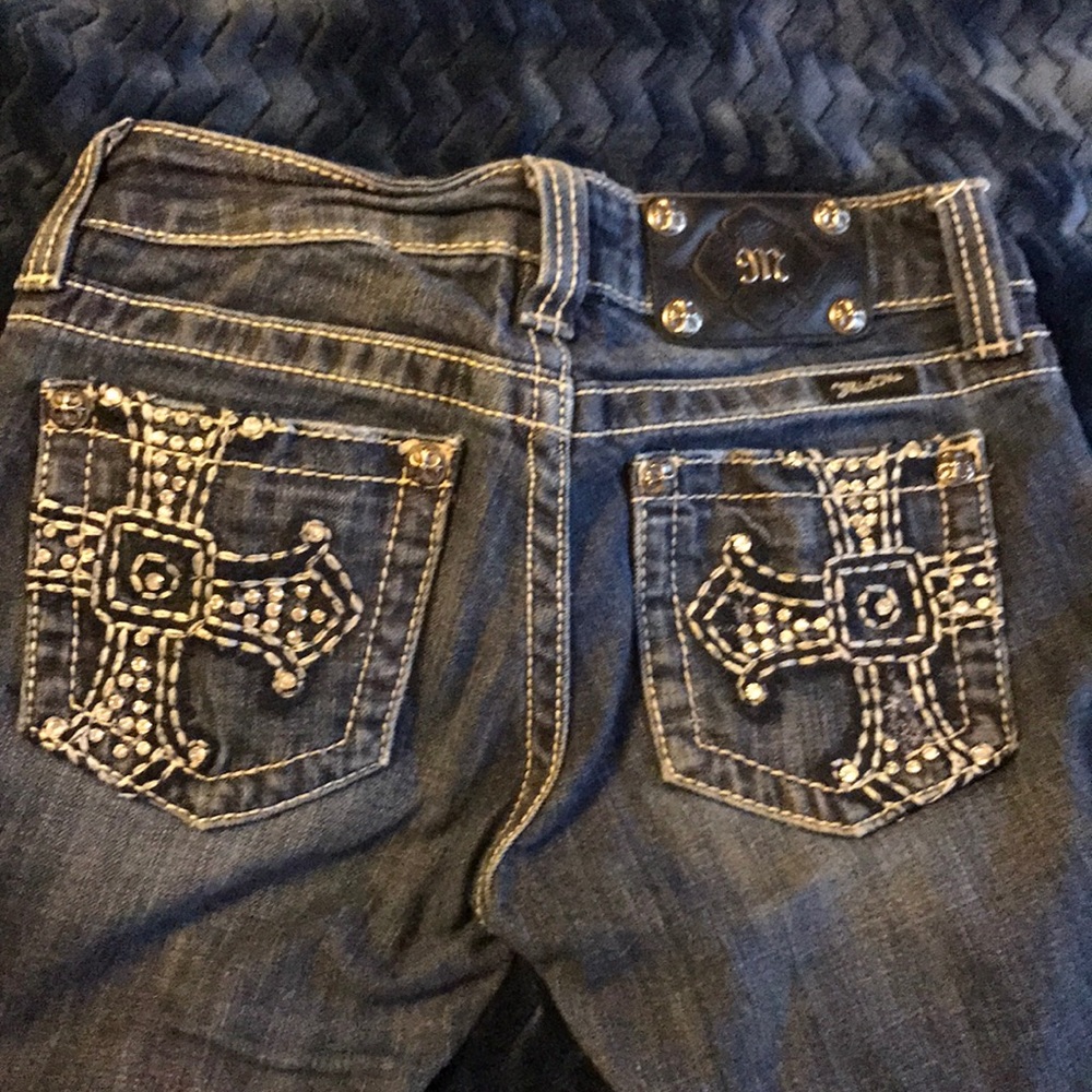 Bootcut Miss Me Jeans with Bling Cross